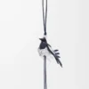 Ciondolo Magpie in pelle di vitello classica Nero/Argento