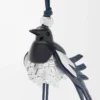 Ciondolo Magpie in pelle di vitello classica Nero/Argento