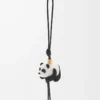 Ciondolo Panda in feltro e pelle di vitello Nero/Bianco
