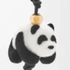 Ciondolo Panda in feltro e pelle di vitello Nero/Bianco