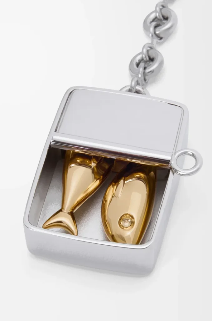 Ciondolo Sardine box in argento/oro