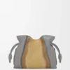 Clutch Flamenco media Landscape in pelle di vitello nappa Sparkling Grey/Butter
