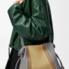 Clutch Flamenco media Landscape in pelle di vitello nappa Sparkling Grey/Butter