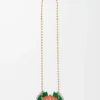 Clutch Knight Cat in metallo e pelle di agnello nappa Sunrise Orange