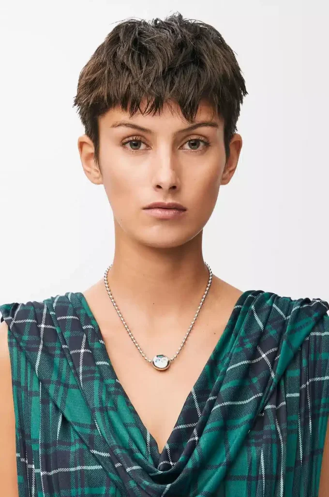 Collana Anagram Pebble in argento sterling e cristalli Argento/Multicolore