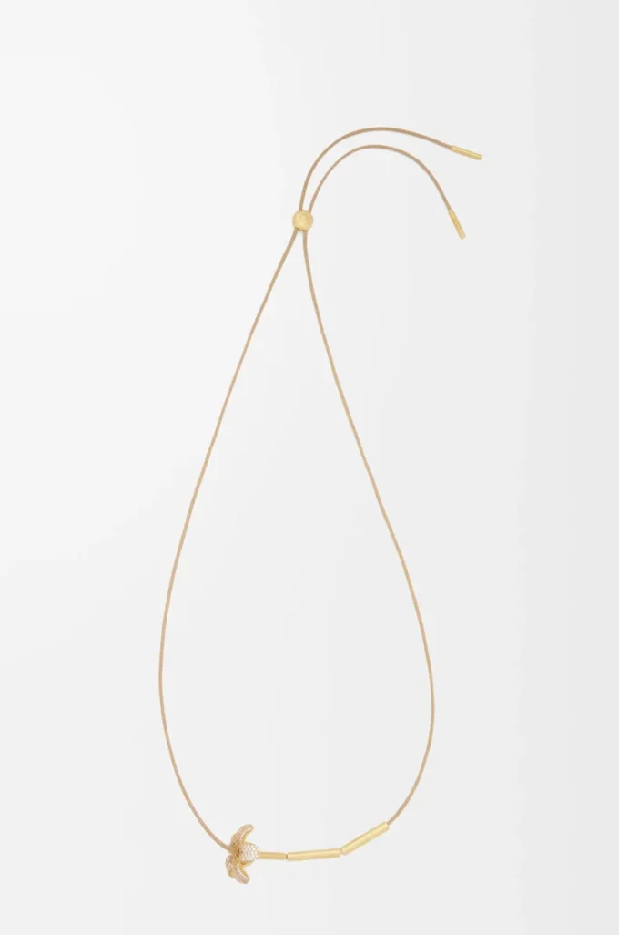 Collana Flor in argento sterling e cristalli Bianco/Oro Collana Flor in argento sterling e cristalli Bianco/Oro