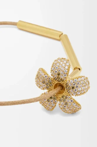 Collana Flor in argento sterling e cristalli Bianco/Oro