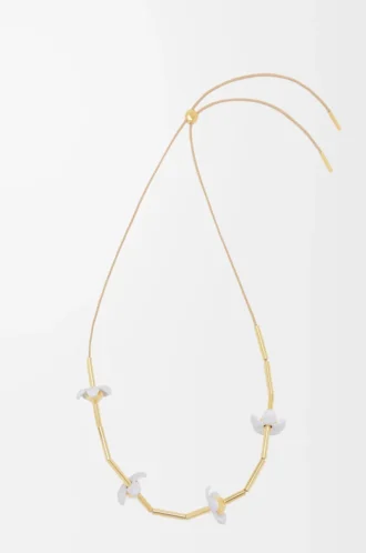 Collana Flor in argento sterling e smalto Oro/Bianco Collana Flor in argento sterling e smalto Oro/Bianco
