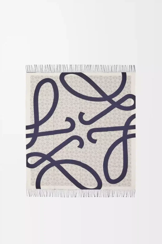 Coperta Anagram in lana Blu navy Coperta Anagram in lana Blu navy