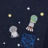 Coperta Deep Sea in cashmere blu navy/multicolore Coperta Deep Sea in cashmere blu navy/multicolore