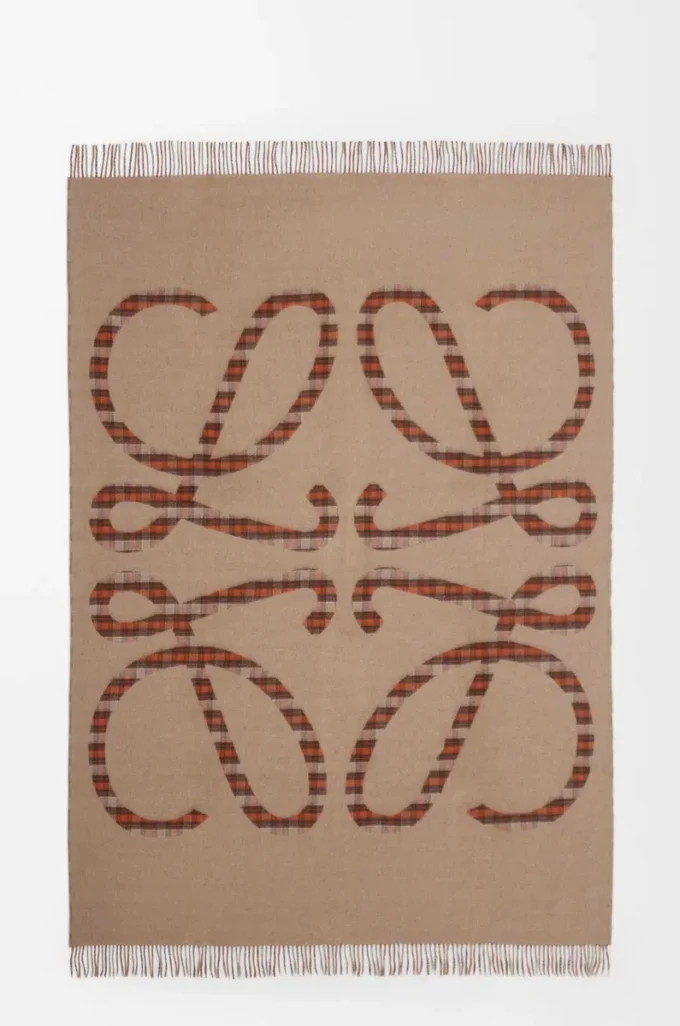 Coperta in lana e cashmere Beige/Arancione Coperta in lana e cashmere Beige/Arancione