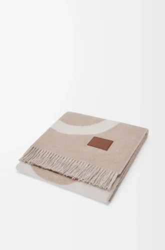 Coperta in lana e cashmere Beige/Ecru