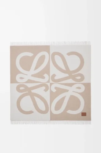Coperta in lana e cashmere Beige/Ecru