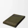 Coperta in lana e cashmere Verde kaki/Nero Coperta in lana e cashmere Verde kaki/Nero