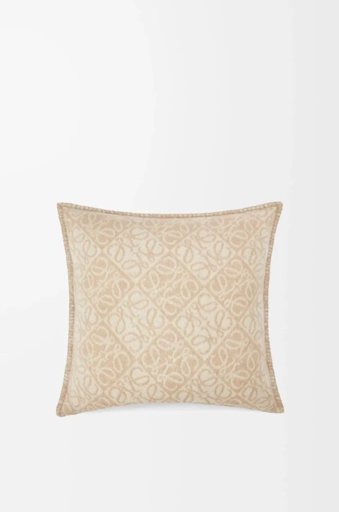 Cuscino Anagram in lana e cashmere Beige Cuscino Anagram in lana e cashmere Beige