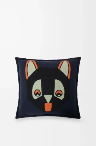Cuscino in lana blu navy scuro