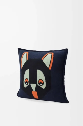 Cuscino in lana blu navy scuro