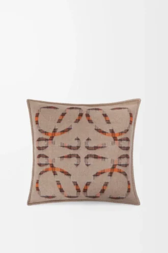 Cuscino in lana e cashmere Beige/Arancione