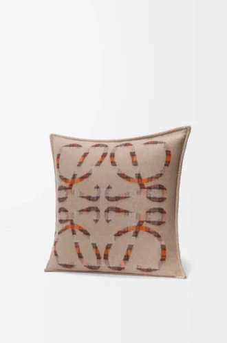 Cuscino in lana e cashmere Beige/Arancione