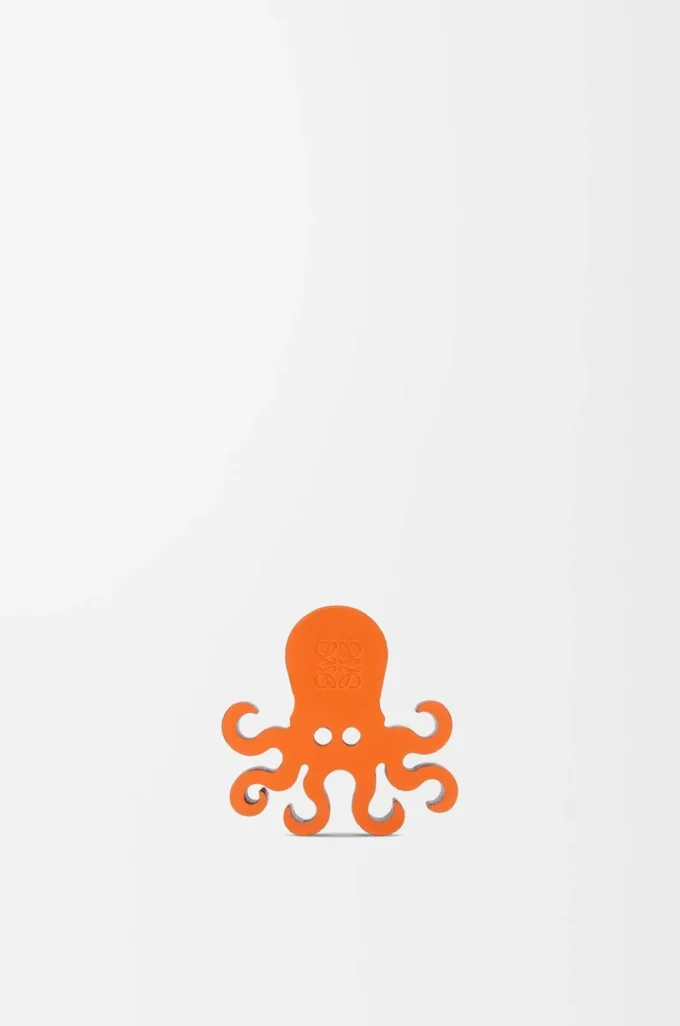 Dadi a forma di polipo in pelle di vitello Arancione chiaro Dadi a forma di polipo in pelle di vitello Arancione chiaro
