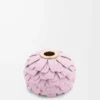 Dadi floreali in pelle di vitello classica rosa chiaro