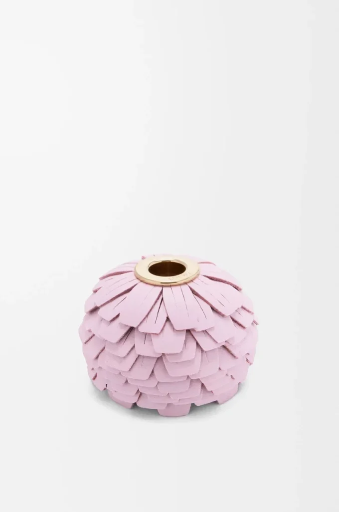 Dadi floreali in pelle di vitello classica rosa chiaro