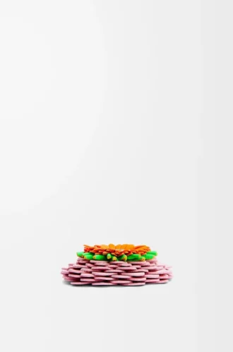 Dado a forma di fiore in pelle di vitello classica Light Candy
