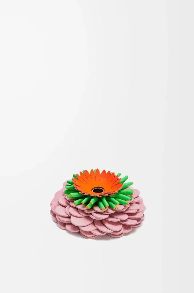 Dado a forma di fiore in pelle di vitello classica Light Candy