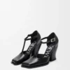 Décolleté con cinturino a T Onda in pelle di vitello spazzolata Nero Décolleté con cinturino a T Onda in pelle di vitello spazzolata Nero