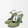 Décolleté con cinturino alla caviglia Toy in camoscio impreziosito da strass verde militare Décolleté con cinturino alla caviglia Toy in camoscio impreziosito da strass verde militare