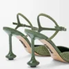 Décolleté con cinturino alla caviglia Toy in camoscio impreziosito da strass verde militare Décolleté con cinturino alla caviglia Toy in camoscio impreziosito da strass verde militare