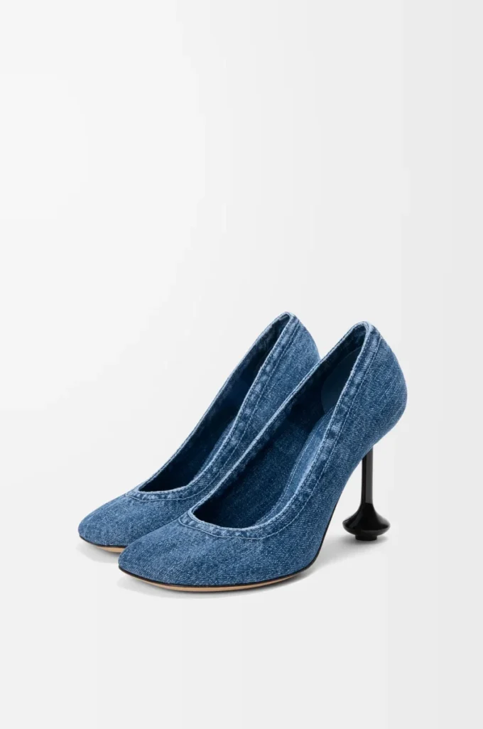 Décolleté Toy in denim Washed Denim