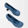 Décolleté Toy in denim Washed Denim