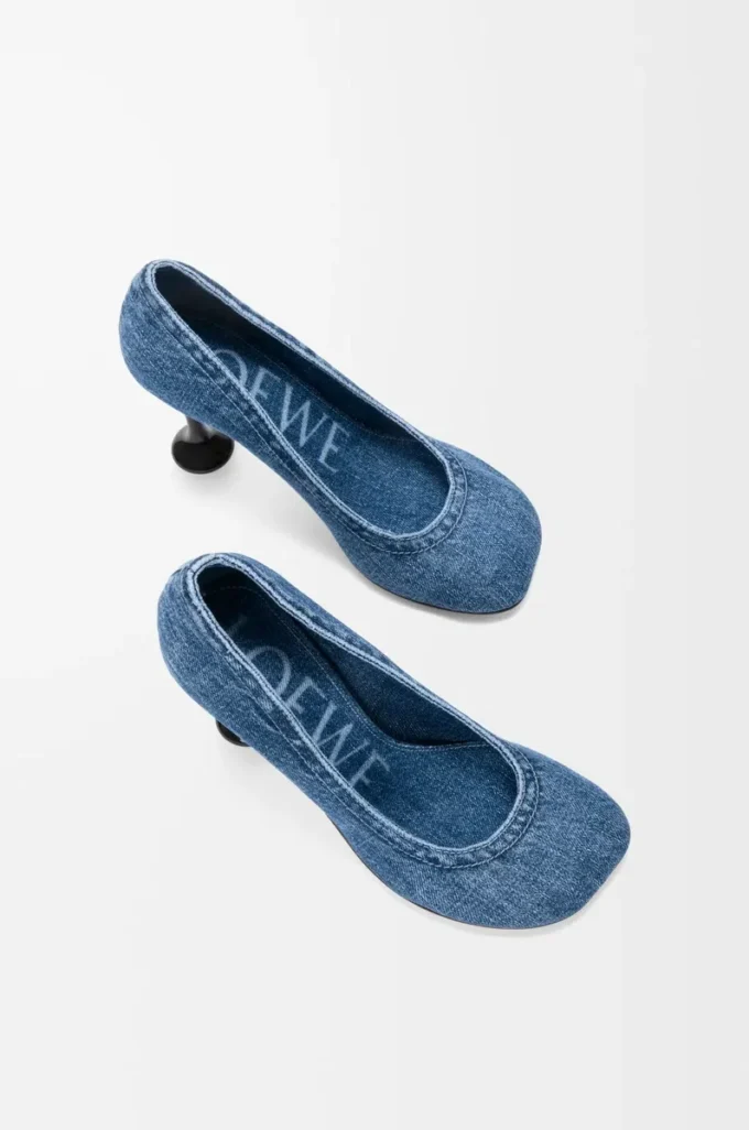 Décolleté Toy in denim Washed Denim