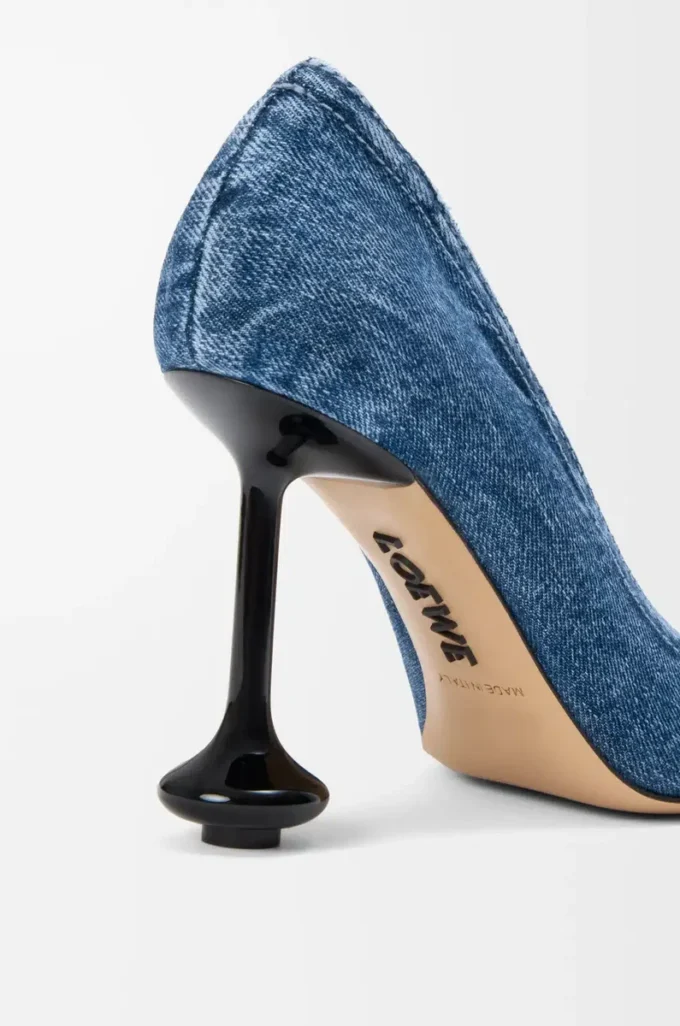 Décolleté Toy in denim Washed Denim