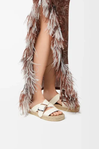 Espadrillas con punta a petalo in morbida pelle di vitello Bianca
