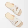 Espadrillas con punta a petalo in morbida pelle di vitello Bianca