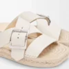 Espadrillas con punta a petalo in morbida pelle di vitello Bianca