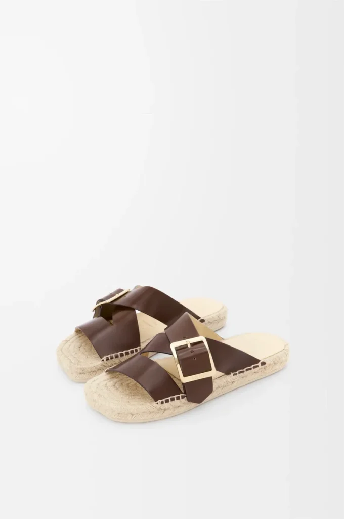 Espadrillas Petal in pelle di vitello conciata al vegetale Marrone Espadrillas Petal in pelle di vitello conciata al vegetale Marrone