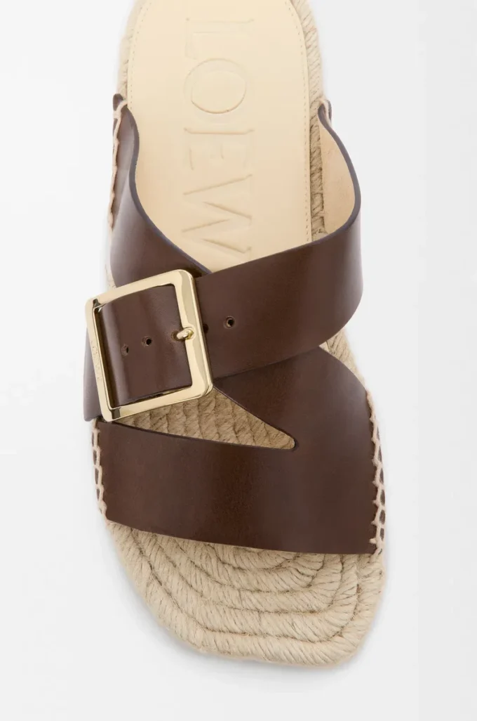 Espadrillas Petal in pelle di vitello conciata al vegetale Marrone Espadrillas Petal in pelle di vitello conciata al vegetale Marrone