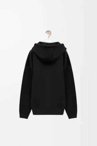 Felpa con cappuccio dal taglio morbido in cotone nero