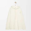 Felpa con cappuccio dalla vestibilità morbida in cotone bianco cenere Felpa con cappuccio dalla vestibilità morbida in cotone bianco cenere