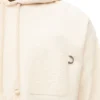Felpa con cappuccio dalla vestibilità morbida in cotone bianco cenere Felpa con cappuccio dalla vestibilità morbida in cotone bianco cenere