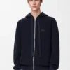 Felpa con cappuccio e zip Anagram in lana blu navy Felpa con cappuccio e zip Anagram in lana blu navy