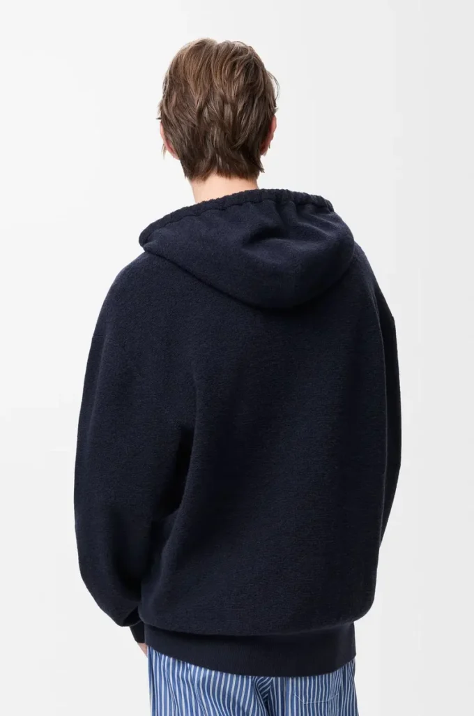 Felpa con cappuccio e zip Anagram in lana blu navy Felpa con cappuccio e zip Anagram in lana blu navy