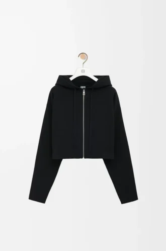 Felpa con cappuccio e zip Anagram in lana Nero