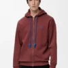 Felpa con cappuccio e zip in cotone bordeaux Felpa con cappuccio e zip in cotone bordeaux