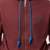 Felpa con cappuccio e zip in cotone bordeaux Felpa con cappuccio e zip in cotone bordeaux