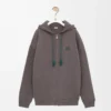 Felpa con cappuccio e zip in cotone Grigio scuro