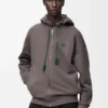 Felpa con cappuccio e zip in cotone Grigio scuro